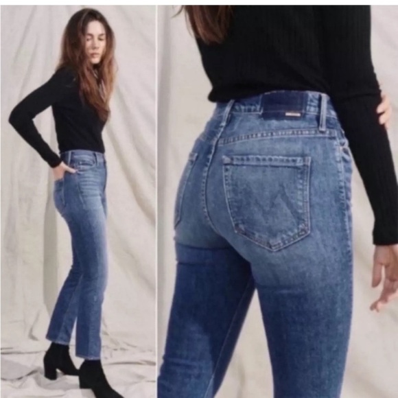 MOTHER THE DAZZLER “cowboys don’t cry” wash DENIM BLUE JEANS SIZE 29 - Picture 2 of 15